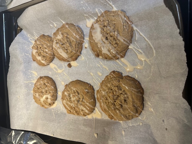 A picture of coffee cake cookies my girlfriend made.
